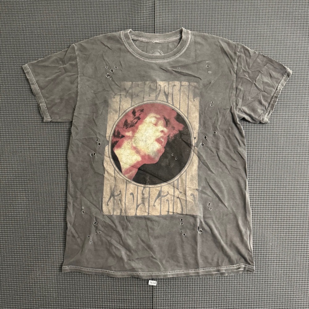 Authentic Hendrix Jimi Hendrix Electric Ladyland Distressed Graphic T-Shirt Gray